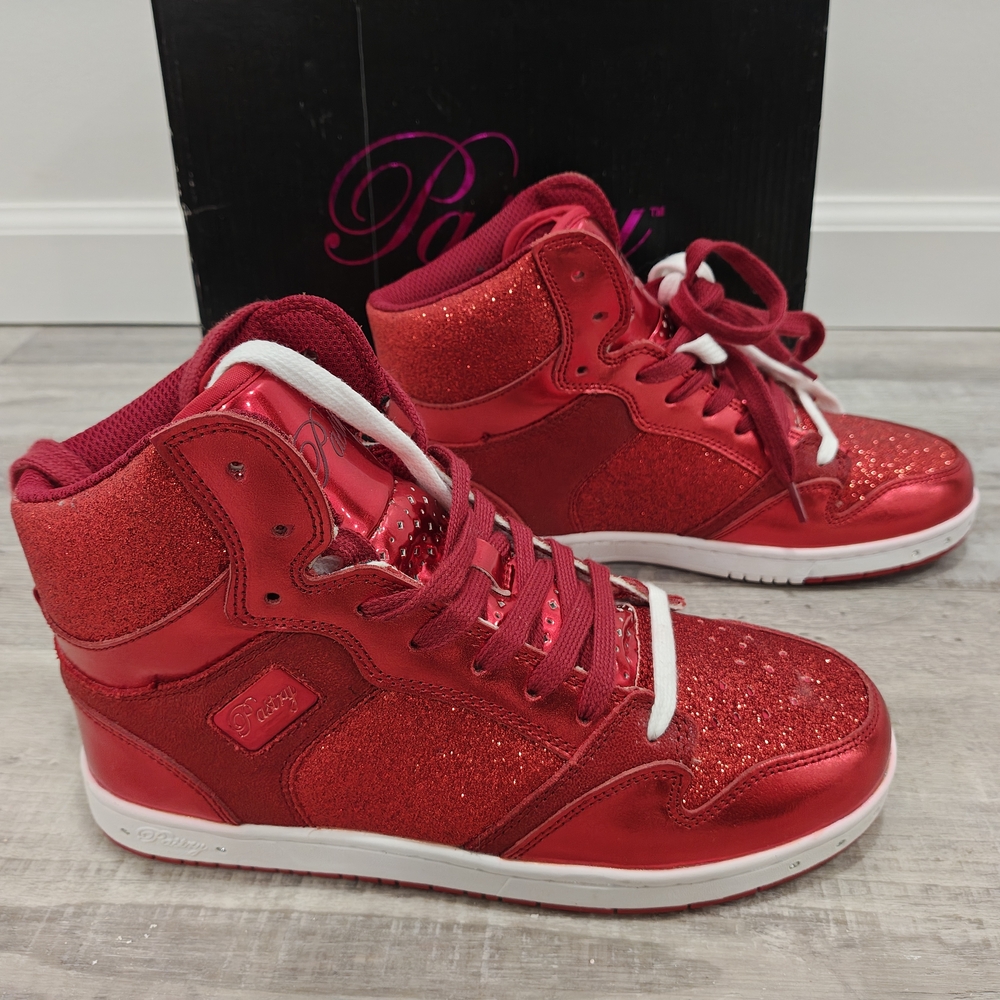 Pastry Red Glitter High-Top Sneakers